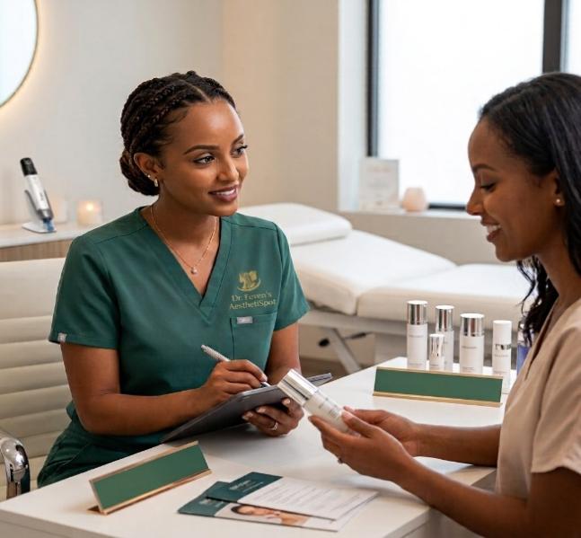 Skin consultation at Dr. Feven's AesthetiSpot